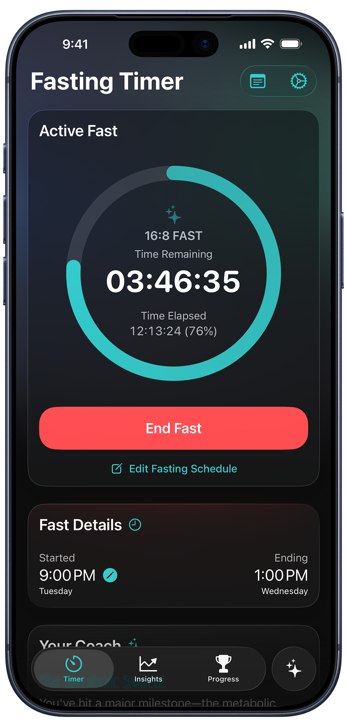 MindFast Fasting Timer - AI-powered intermittent fasting app